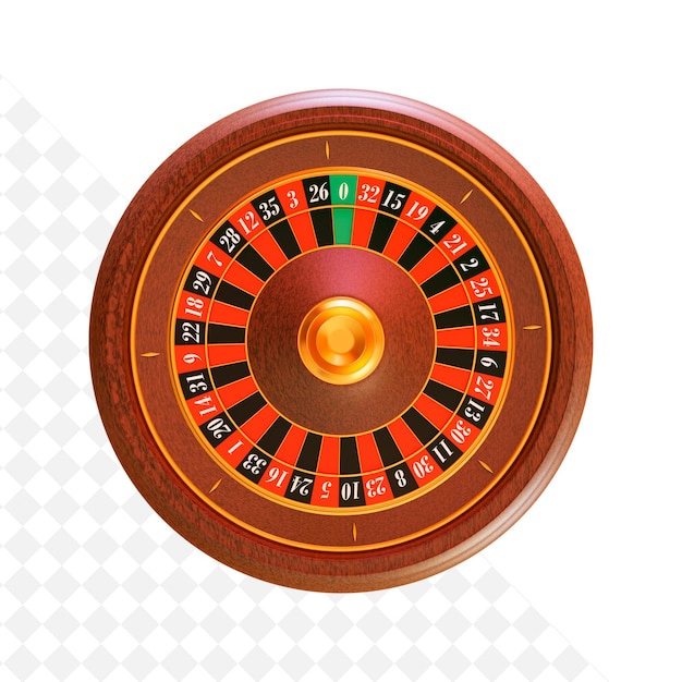 3D-realistisches Casino-Glücksspiel-Roulette-Rad auf isoliertem Hintergrund Realistischer Casino-Roulette-Tisch