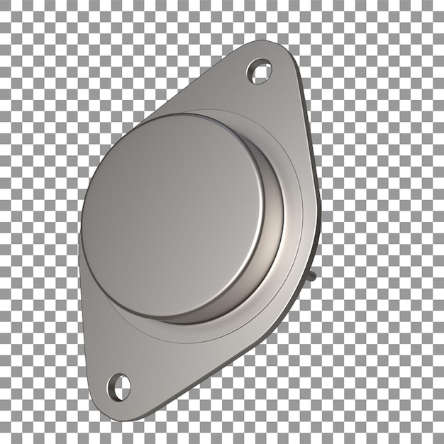 PSD 3d-realistisches npn-metalltransistor-designelement für das rendering elektronischer teiltechnologie