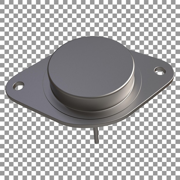 PSD 3d-realistisches npn-metalltransistor-designelement für das rendering elektronischer teiltechnologie