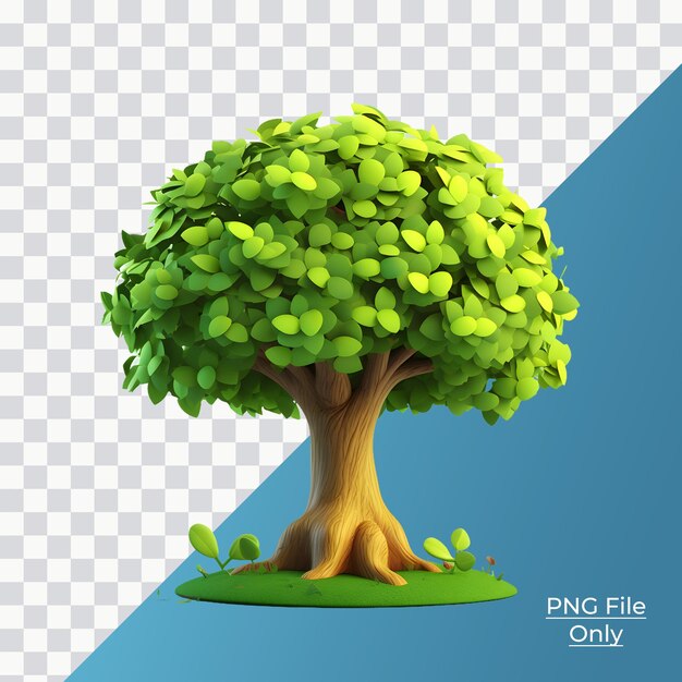 3d-realitätsbaum, sanfte, sanfte beleuchtung, nur png-premium-psd