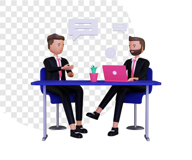 3d recruitment concept illustration with laptop