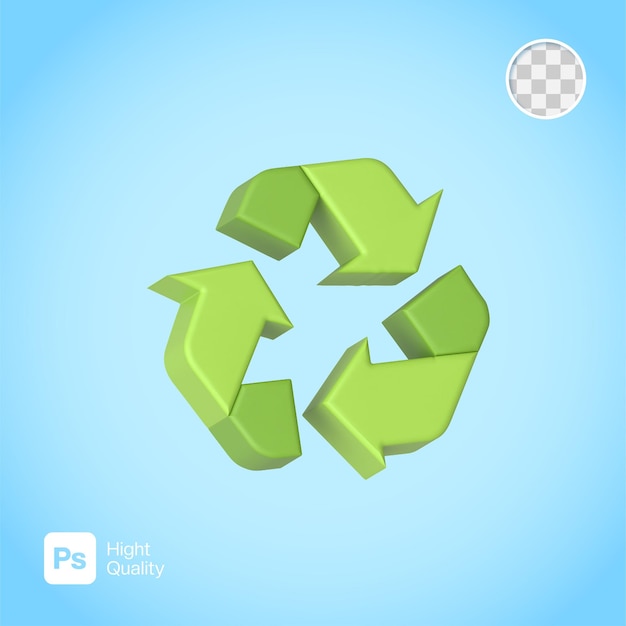 3d recycle icon illustration