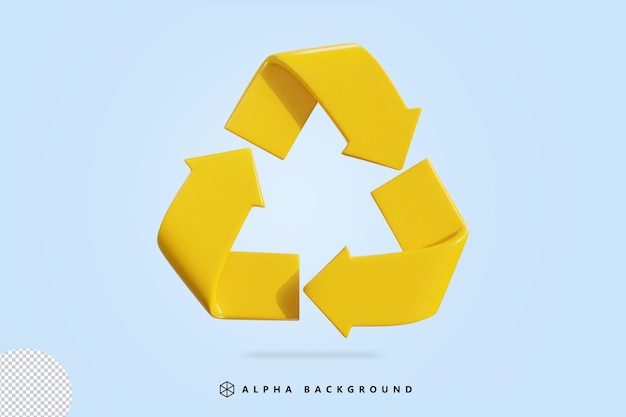 3d recycle icon on 3d rendering vector illustration