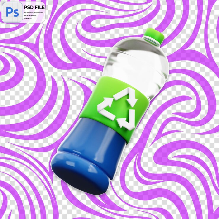 PSD 3d-recycling-flaschen-symbol isolierte png-illustration psd-vorlage