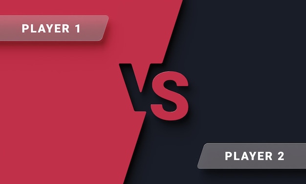 3D red and black versus background template