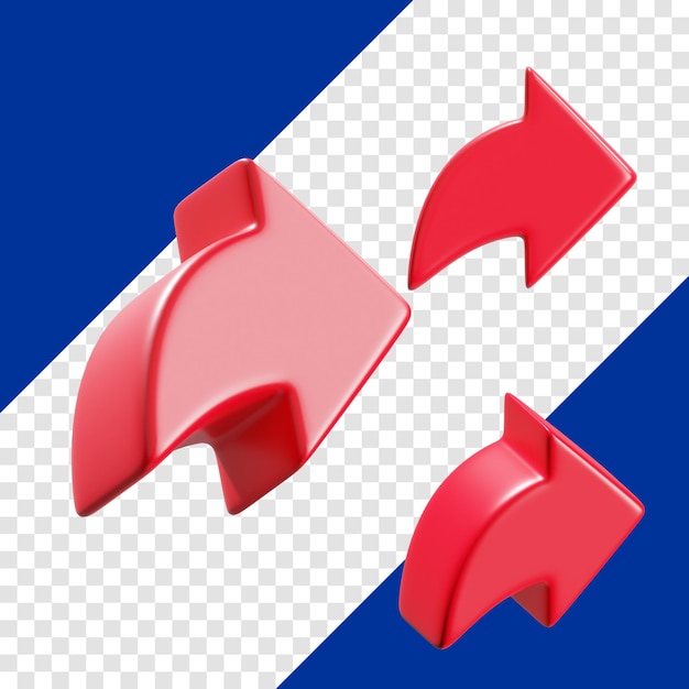 3D Red Arrows Share Icon