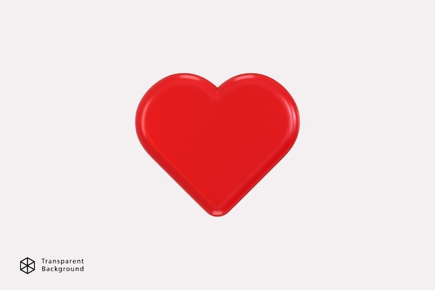 3D-Red Heart Beating Valentinstagskonzept mit Herzschlaglesen im Inneren