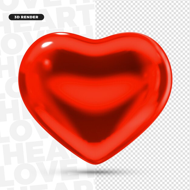 3d red heart isoliert für komposition premium psd