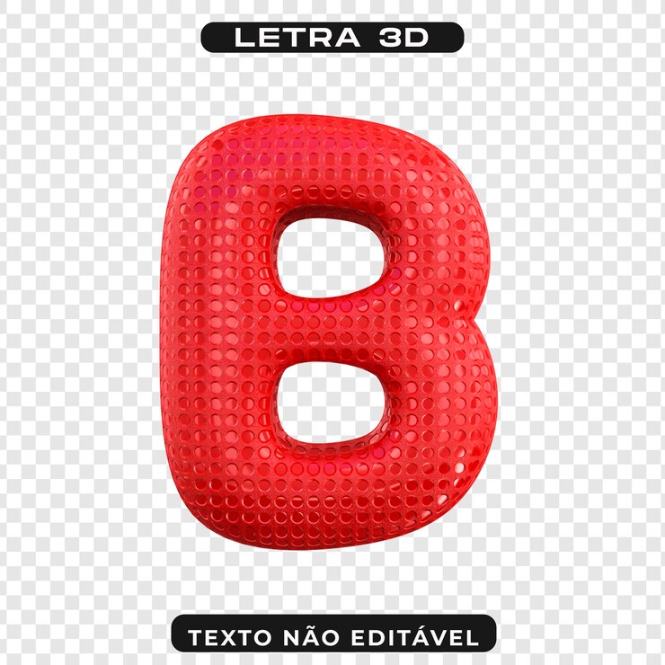 PSD 3d red letter b para diseños y proyectos creativos