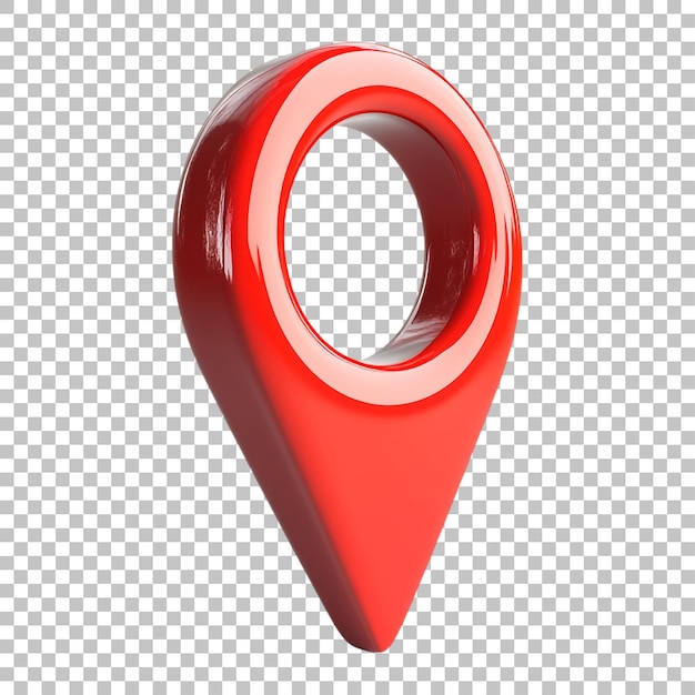 3d red location pin icon isolated on transparent background for navigation and map designs