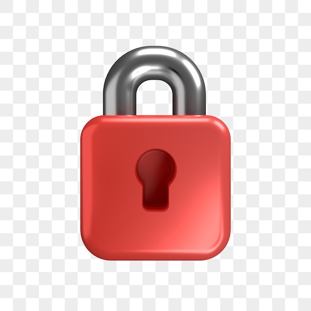 3D Red Padlock-Sicherheit