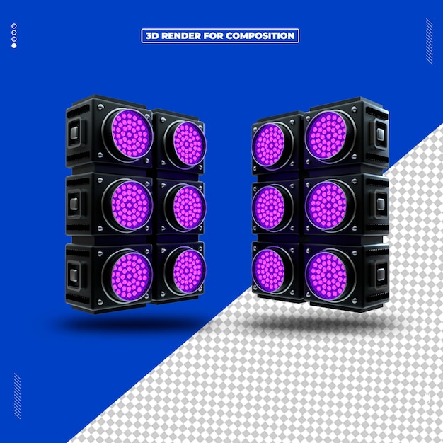 3D-Reflektor-Lichtstruktur purpurfarben