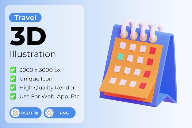 3D-Reiseplan Illustration