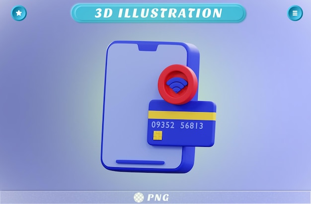 PSD 3d rendant le paiement bancaire mobile