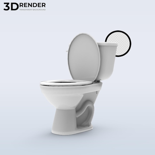 3d rendem banheiro branco com fundo isolado de assento