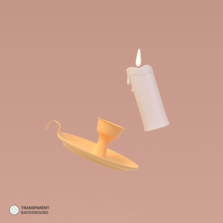 PSD 3d rendem isolam o ícone da vela