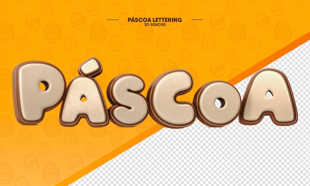 3D rendem letras de chocolate de Páscoa isoladas