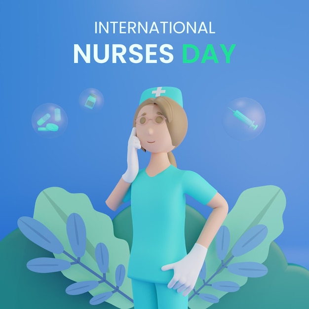 3d rendem o dia internacional dos enfermeiros