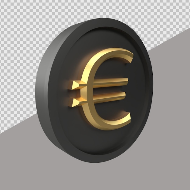 3D rendem o euro da moeda