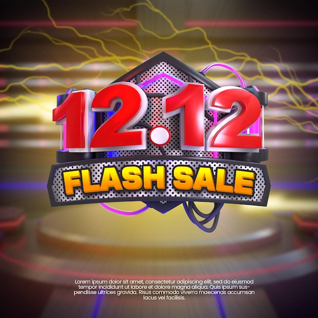 3d render 1212 flash sale banner vorlage