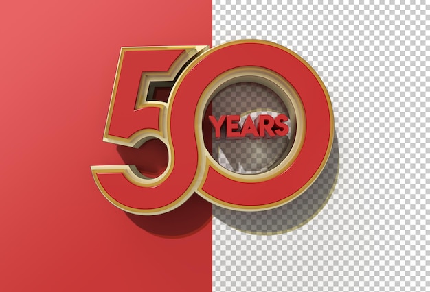 3d render 50 years celebration arquivo psd transparente.