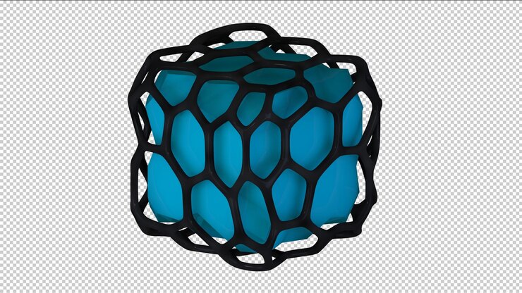 PSD 3d render abstração figura azul