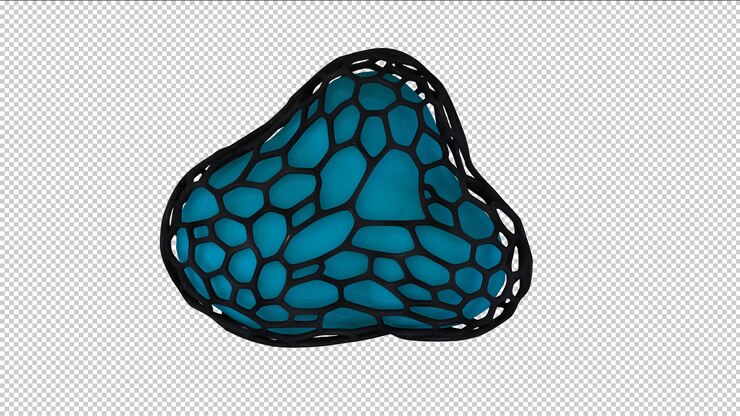 PSD 3d render abstração figura azul