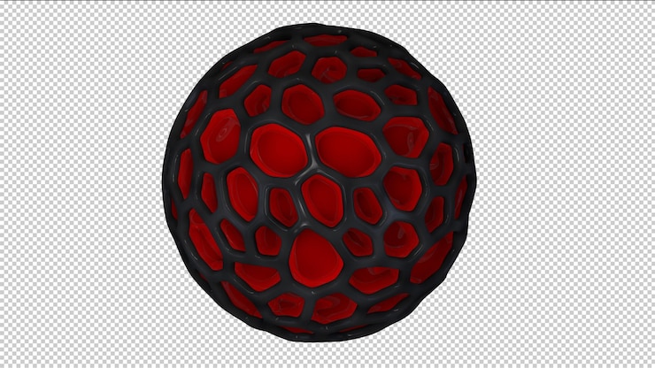 PSD 3d render abstracción figura roja
