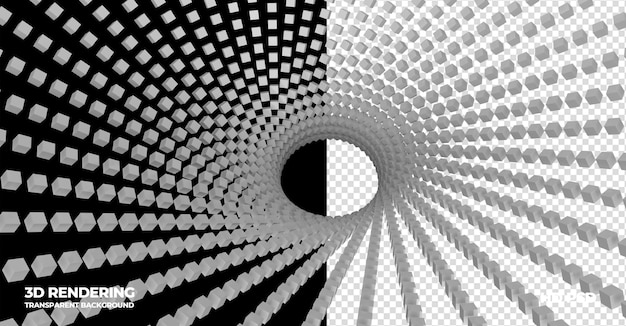 3d render abstract geometry cube with transparent background