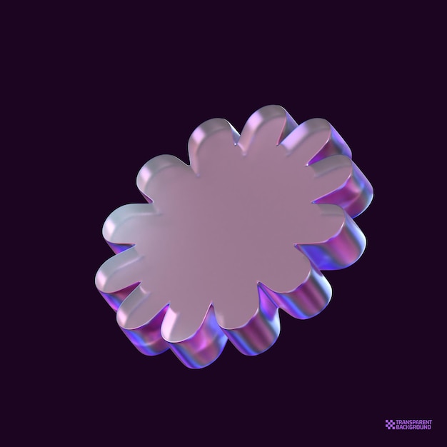 3D Render Abstract Hologram Geometric shape