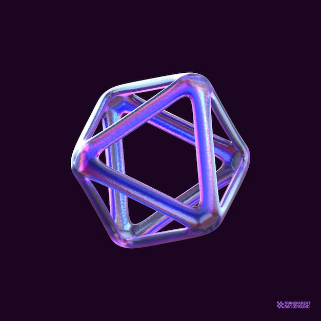3D-Render abstraktes Hologramm geometrische Form