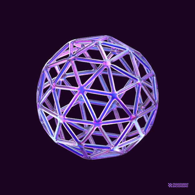 PSD 3d-render abstraktes hologramm geometrische form