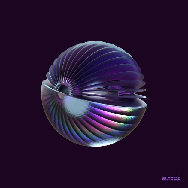 3D-Render abstraktes Hologramm geometrische Form