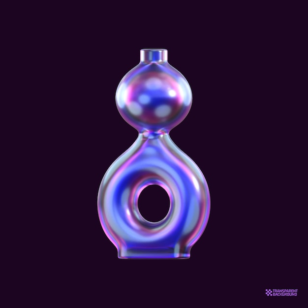 3D-Render abstraktes Hologramm geometrische Form