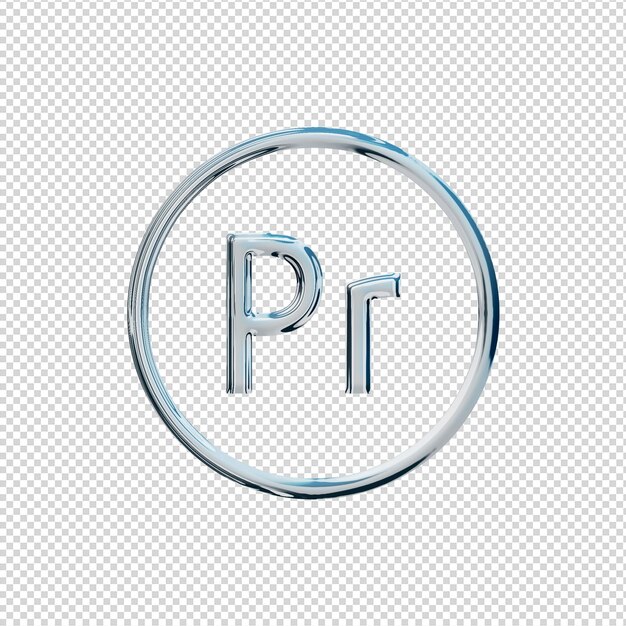 3D-Render-Adobe-Premiere-Symbol Chrome Glossy