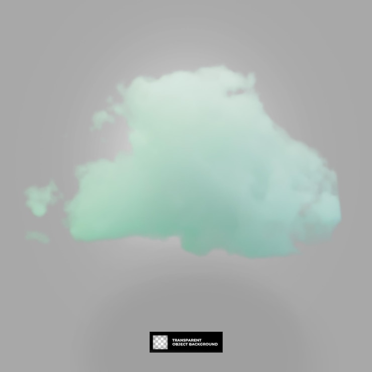 PSD 3d render aesthetic cloud pastel green