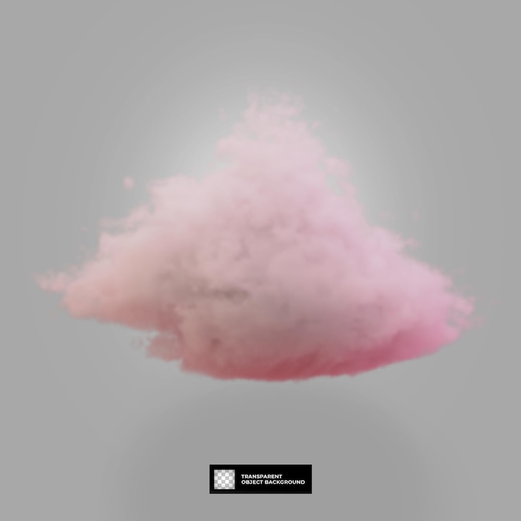 PSD 3d render aesthetic pink cloud