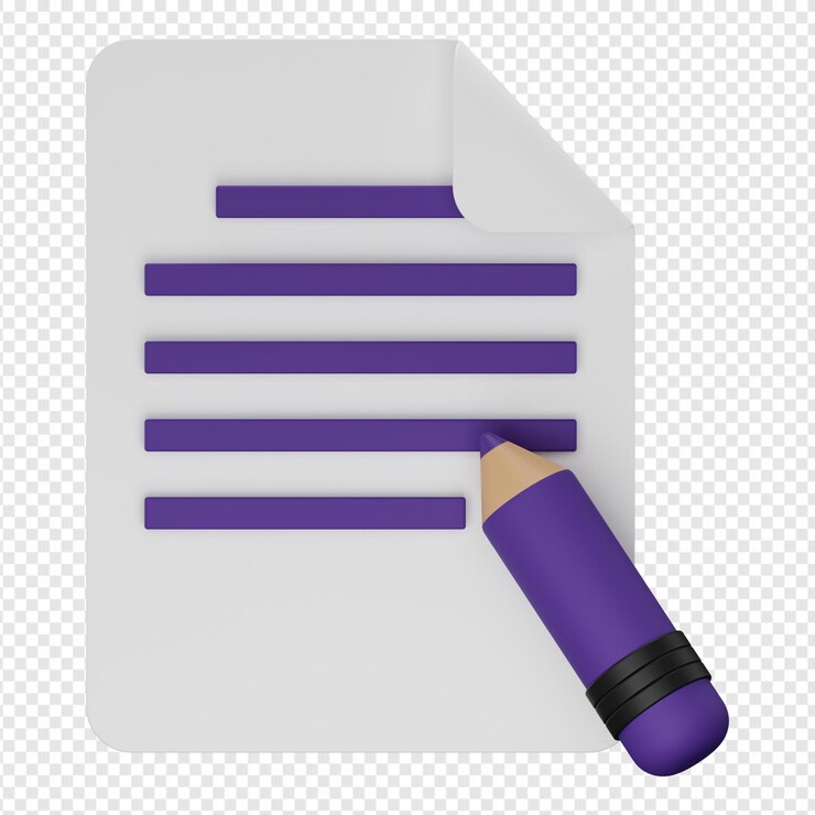PSD 3d render aislado de editar icono de documento psd