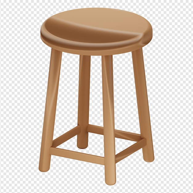 PSD 3d render aislado del icono de banco de madera psd