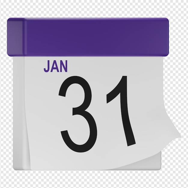 PSD 3d render aislado del icono de calendario psd