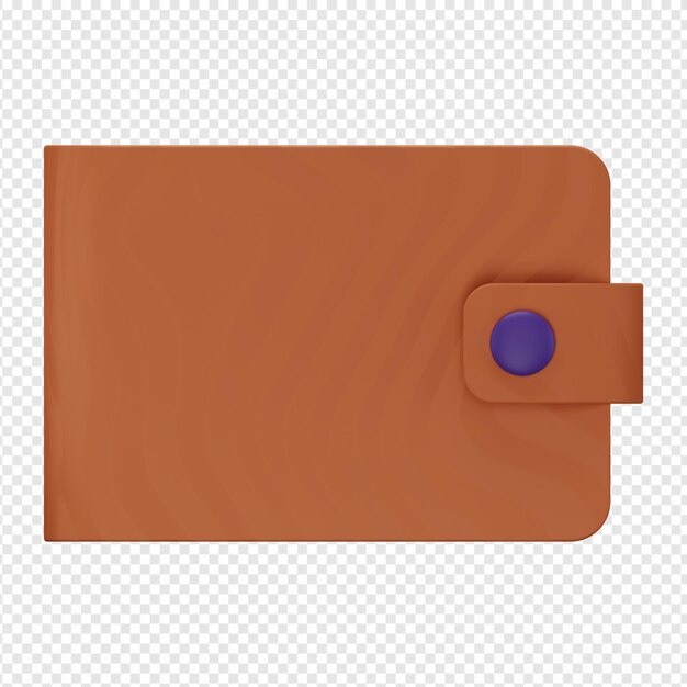 3d render aislado de icono de cartera psd