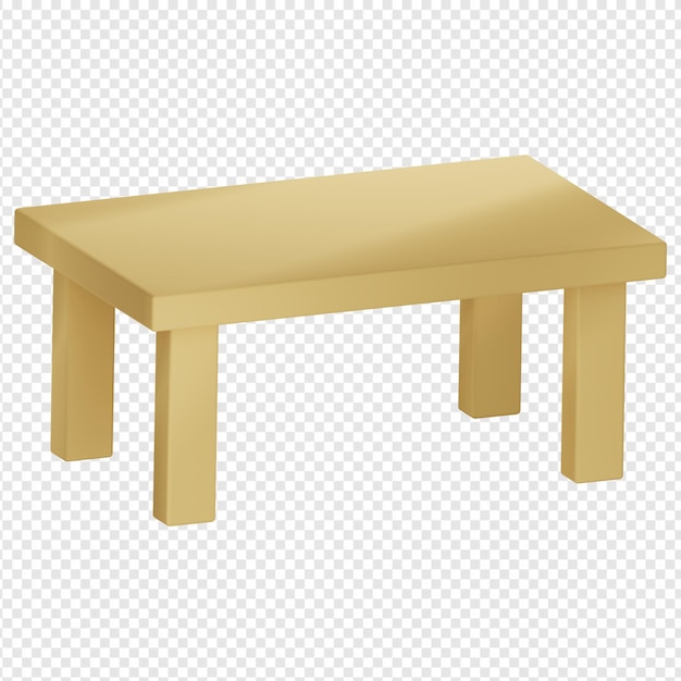 PSD 3d render aislado del icono de tabla psd