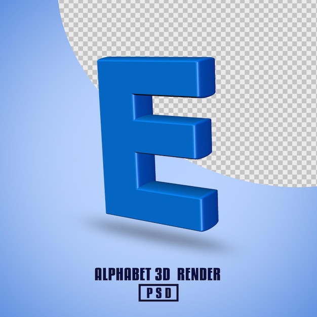 3d render alfabeto color azul