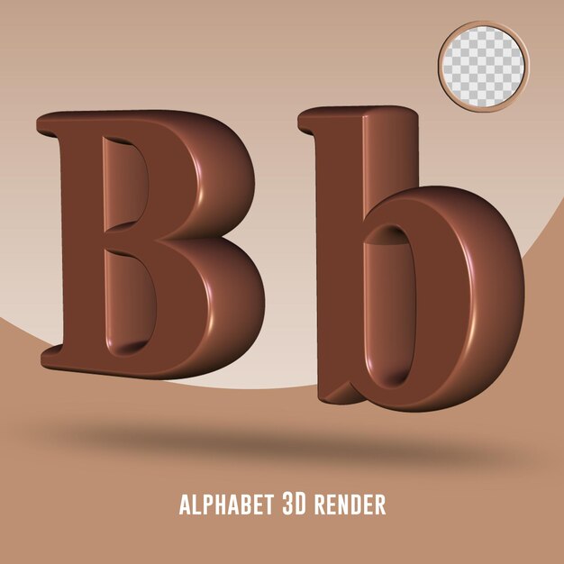 3D render alfabeto color chocolate