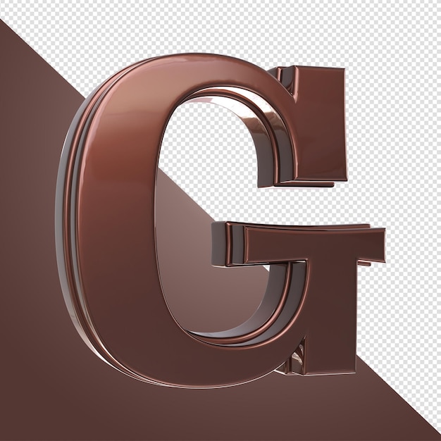 PSD 3d render alfabeto color chocolate