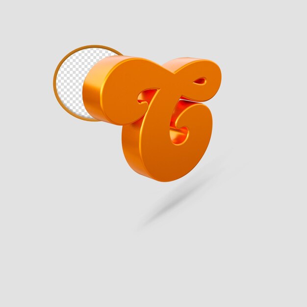 3d render alfabeto color oro aislado