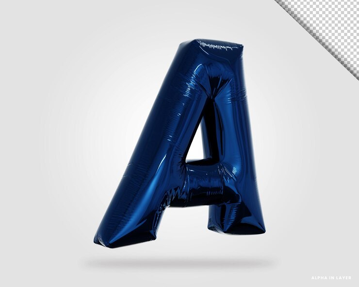 PSD 3d render alfabeto letra a estilo globo