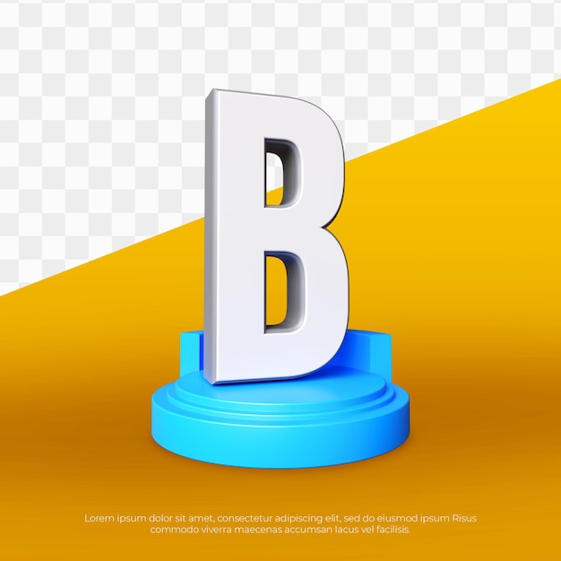 3D render Alfabeto moderno