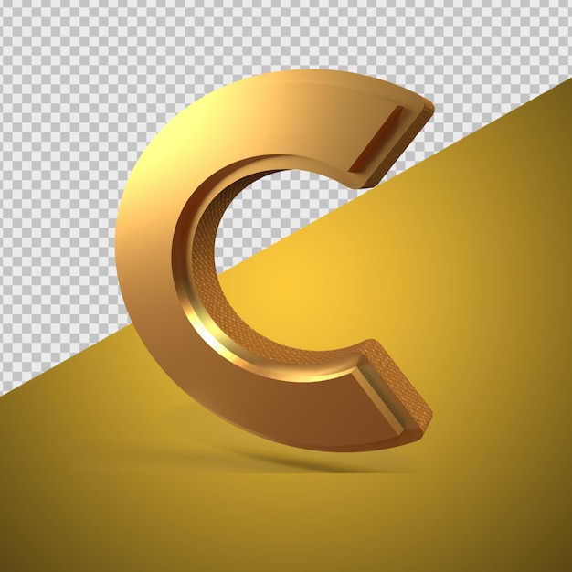 PSD 3d render alfabeto oro