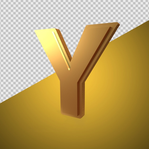 3D Render Alfabeto Oro